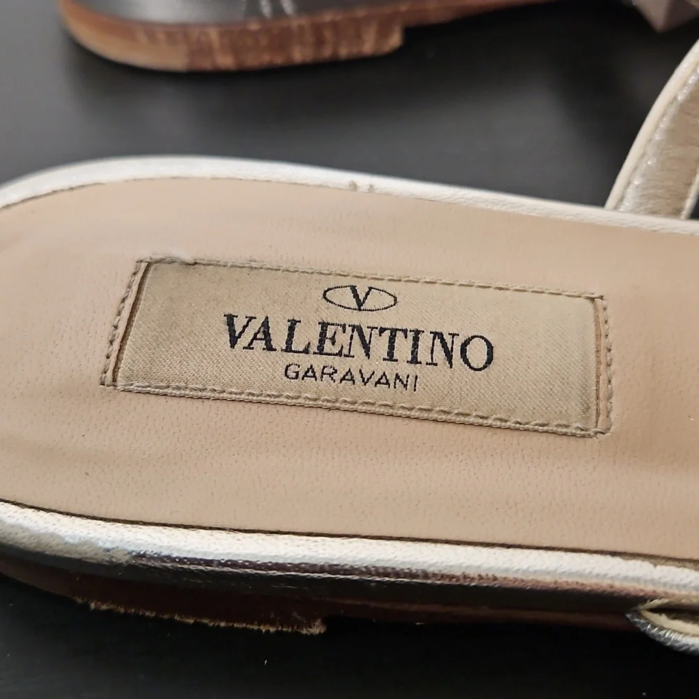 Valentino Garavani Rockstud Slide Sandals, Size 37 1/2 (7.5)